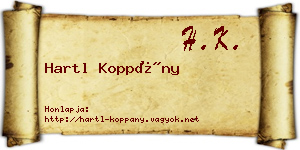 Hartl Koppány névjegykártya